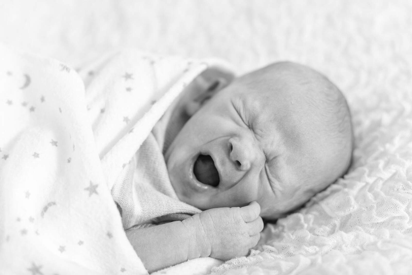 newborn baby yawns